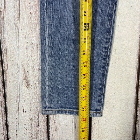 Gap 1969 Jeans Womens 24P Blue Best Girlfriend Mid Rise Distressed Stretch - Picture 6 of 11